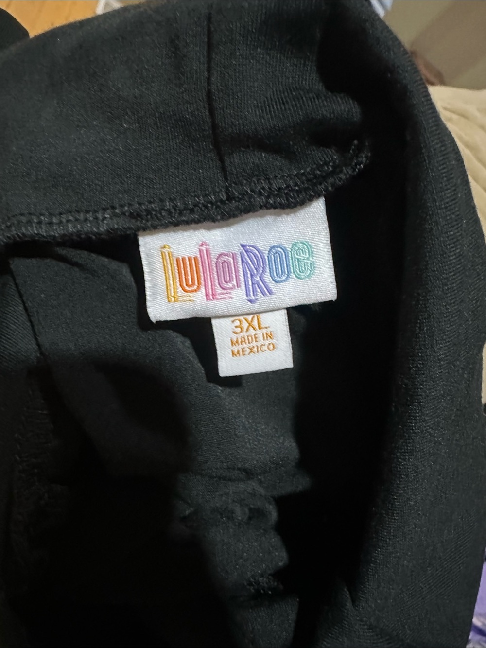 LuLaRoe Black Hoodie with Rainbow Logo Tag - Picture 2 of 3
